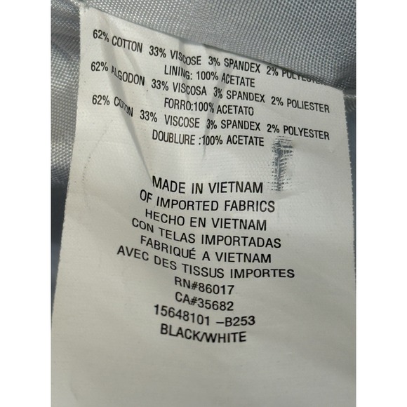 Y2K Vintage BEBE Skirt Suit Black Pinstripe Womens 10 White Piping Lined Blazer - Picture 9 of 16